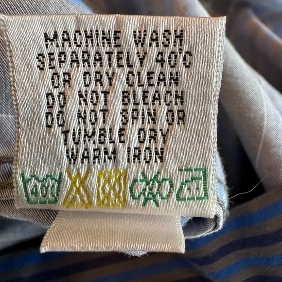 Bugatchi Uomo black/blue striped men’s button front shirt size medium - Picture 9 of 9